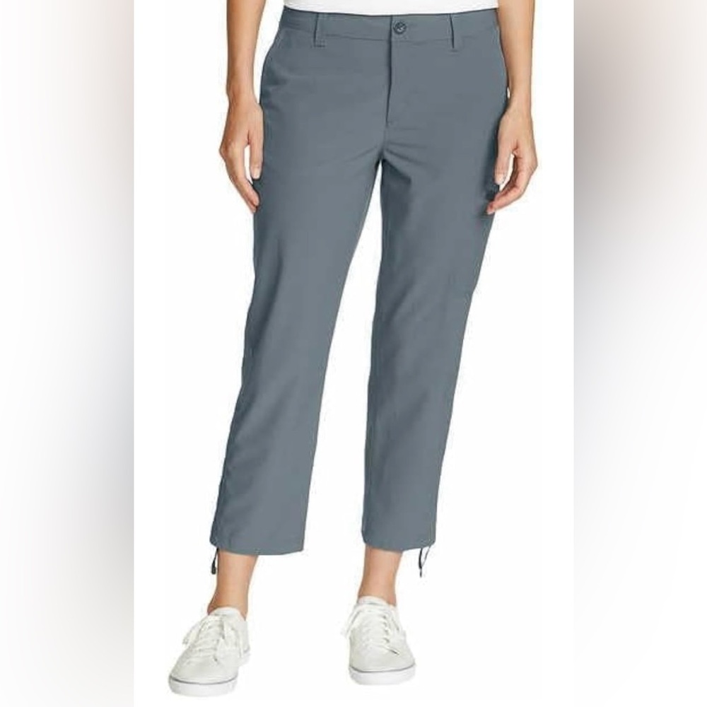 Eddie Bauer Gray Ripstop Crop Pant size 12